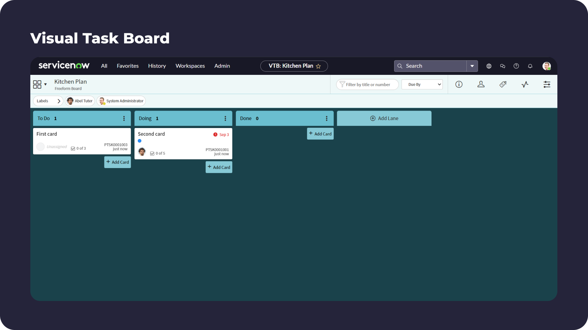 ServiceNow - Visual Task Board