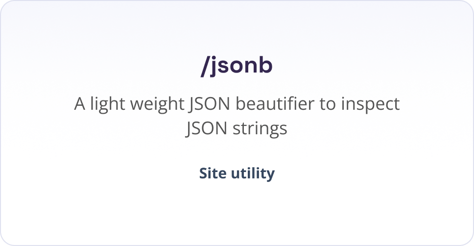 JSON beautifier